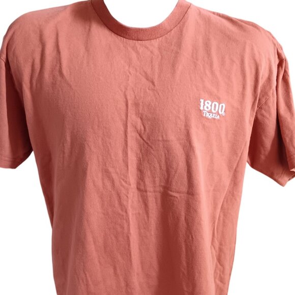 Vintage T-shirt Large 1990's 1800 Tequila Rust Orange Embroidered Logo Cotton - Picture 1 of 5
